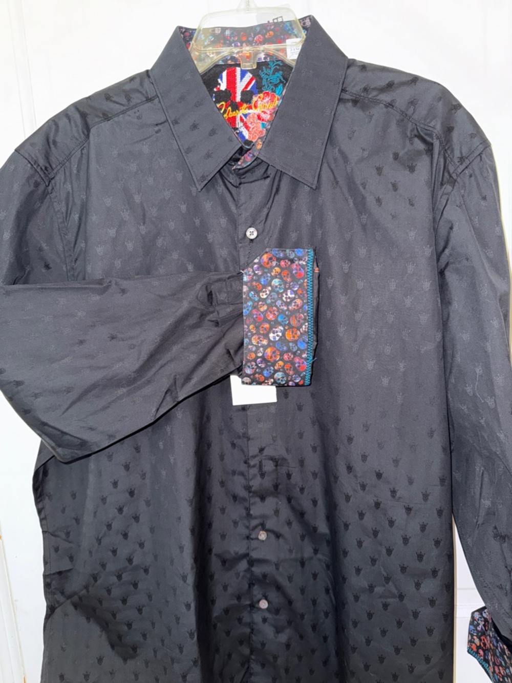 Robert Graham 3XL Kingswood Skull Crown Black Dress Long Sleeve Shirt